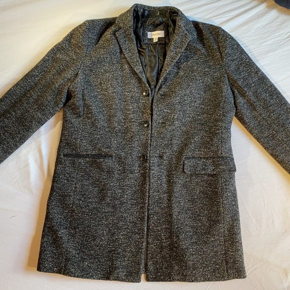 Calvin Klein Other - Calvin Klein Large Wool Pea Coat with Leather Accents